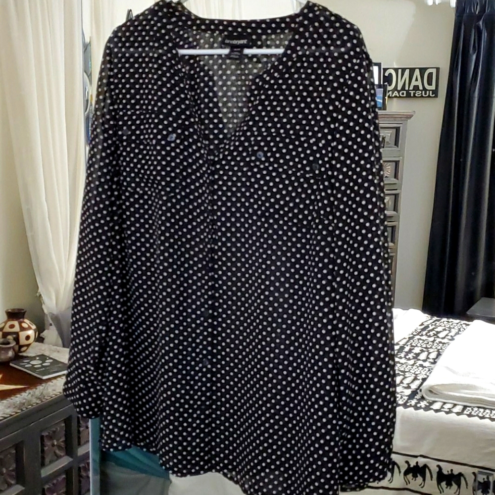 Lane Bryant Polka Dot Blouse